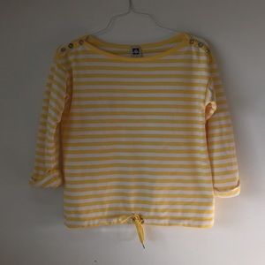 Anne Klein Yellow Striped Spring Tee Sz S